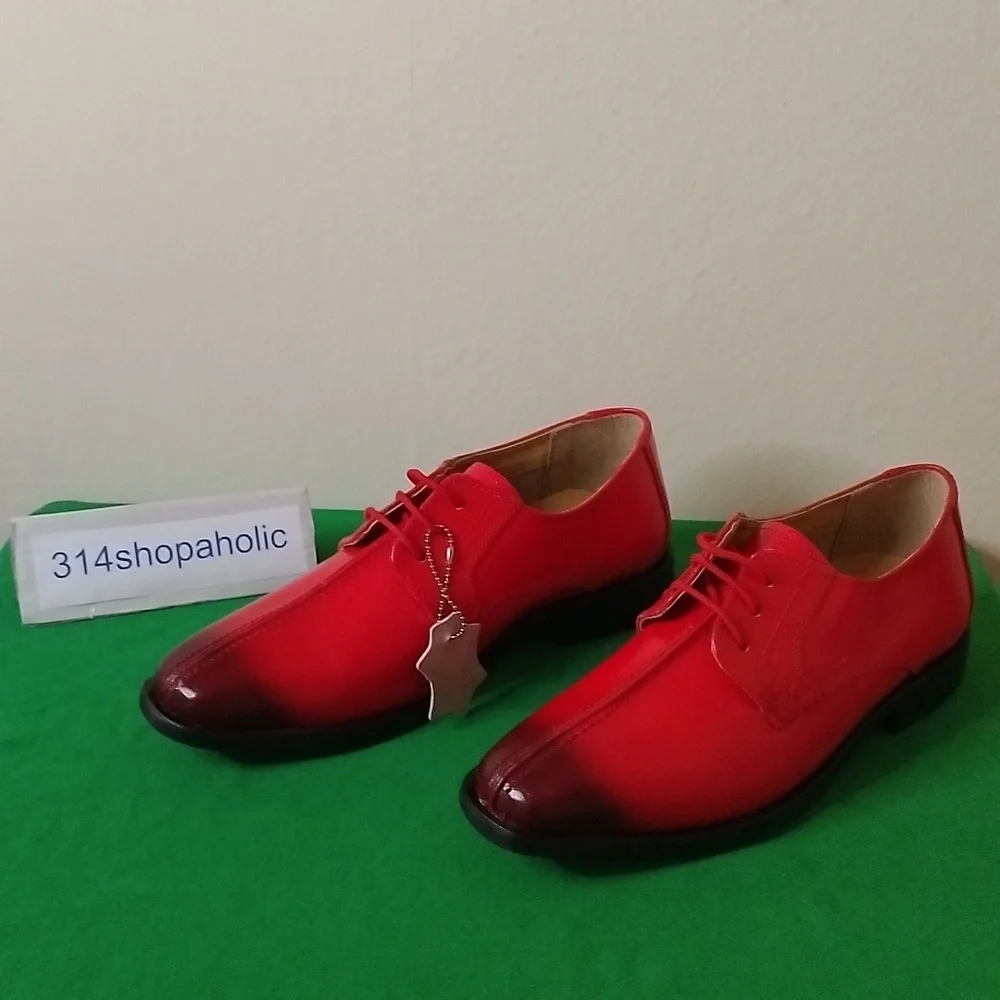 Boys Two Toned Red Dress Shoes